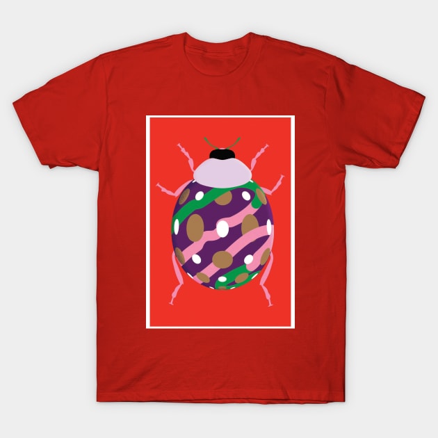 Lady Bug Art Illustration T-Shirt by Honeynandal